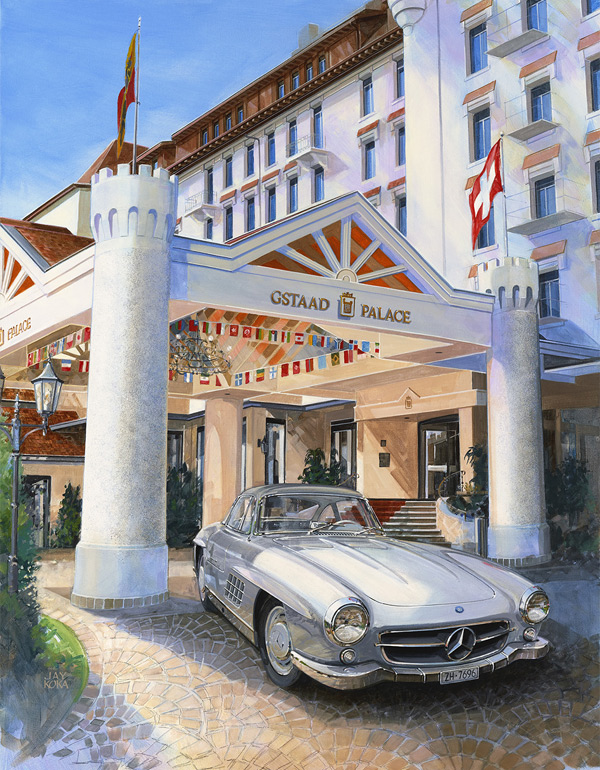 Hirschmann M-B 300SL at Gstaad Palace by Jay Koka